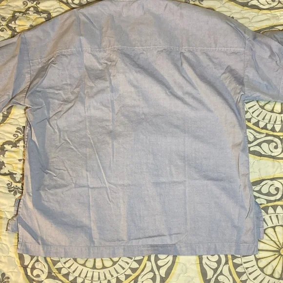 Everlane Womens Short Sleeve Soft Blue Kaftan Popover Blouse Size 8 - Picture 10 of 11